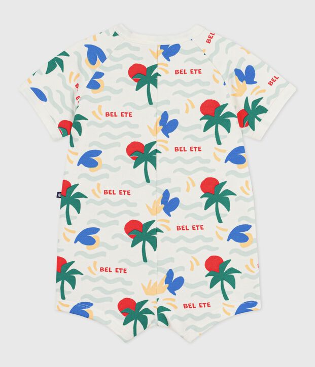 Kort katoenen pakje met print voor baby's ecru/multicouleur