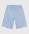 Bermuda short enfant en coton uni bleu