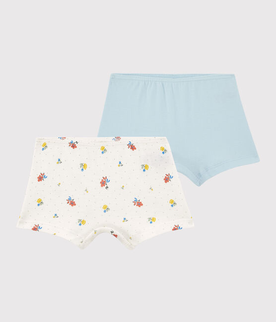 Lot de 2 shorties fleurs petite fille en coton variante 1