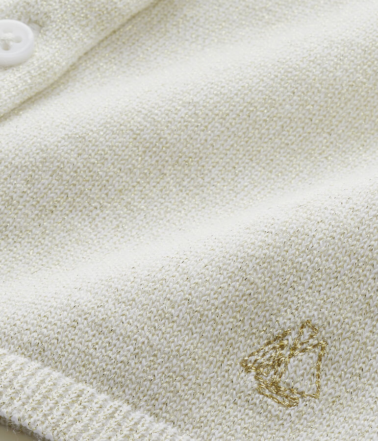 Glanzende bolero babymeisje wit ECUME/bruin EM DORE