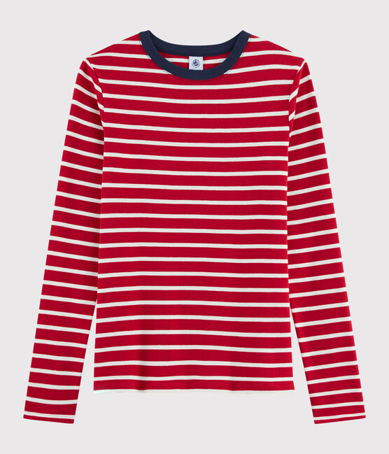 T-shirt iconique col rond Femme rouge TERKUIT/blanc MARSHMALLOW