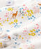 Meisjespyjama van molton met bloemenprint wit MARSHMALLOW/wit MULTICO
