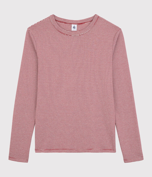 Iconisch gestreept Dames t-shirt van katoen met ronde hals rood/wit