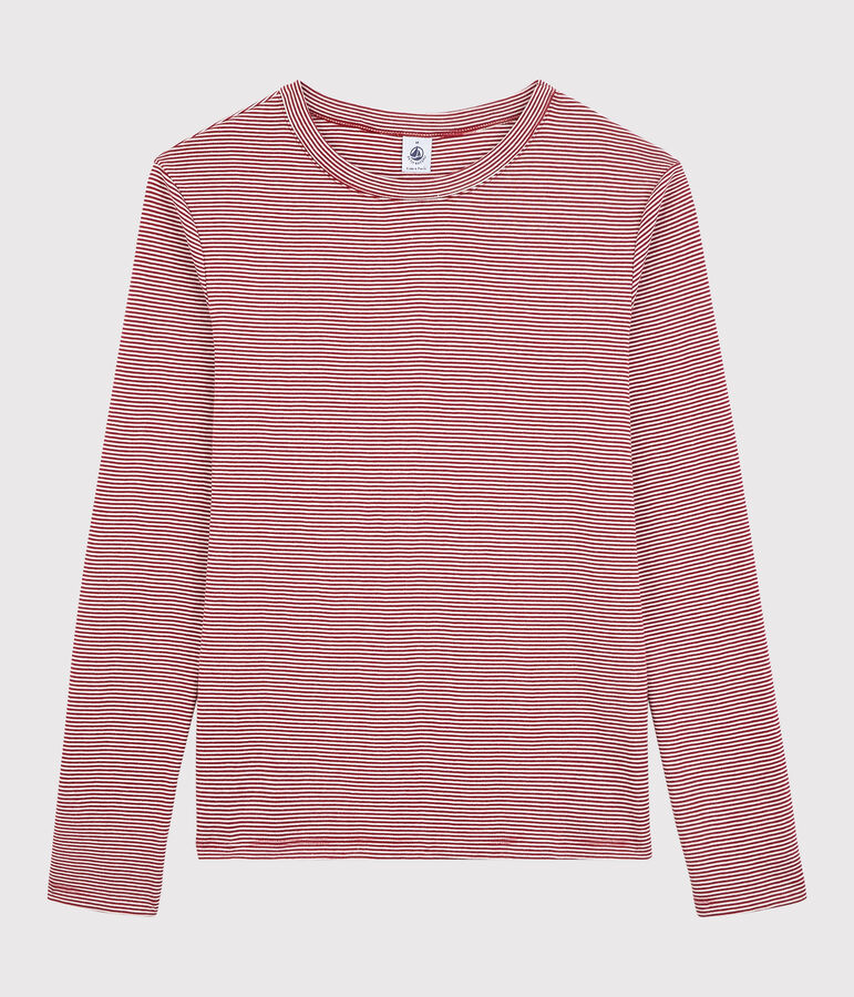 Iconisch gestreept Dames t-shirt van katoen met ronde hals rood/wit