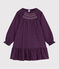 Flanellen geruite jurk met lange mouwen voor kinderen blauw SMOKING/wit MULTICO