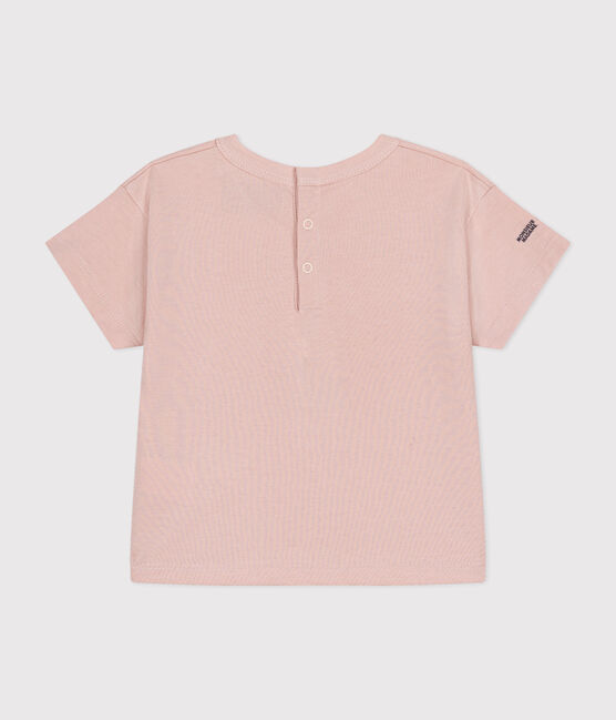 Katoenen T-shirt met Monsieur Madame-motief voor baby's roze SALINE