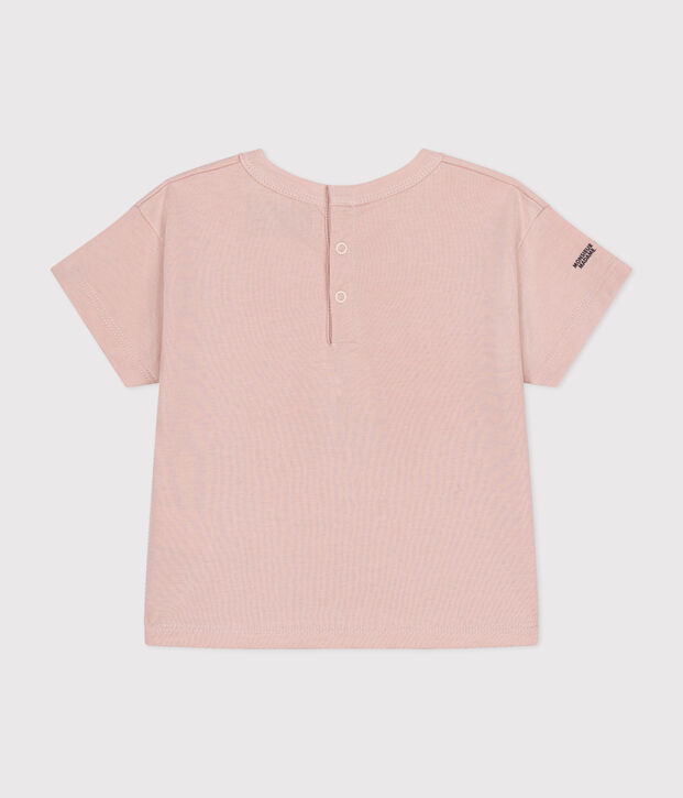 Katoenen T-shirt met Monsieur Madame-motief voor baby's roze