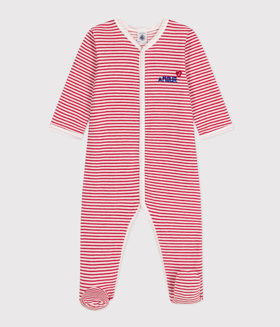Pyjama bébé amour en velours rouge MARSHMALLOW/blanc CORRIDA