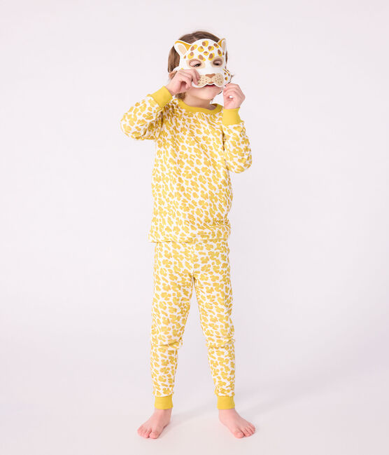 Pyjama déguisement enfant en coton imprimé léopard blanc MARSHMALLOW/blanc MULTICO
