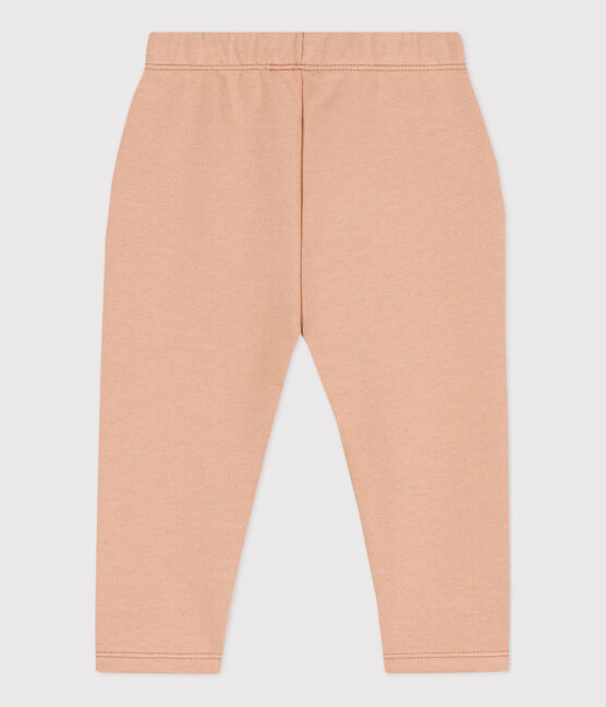 Effen broek in molton voor baby's beige VINTAGE