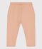 Effen broek in molton voor baby's beige VINTAGE