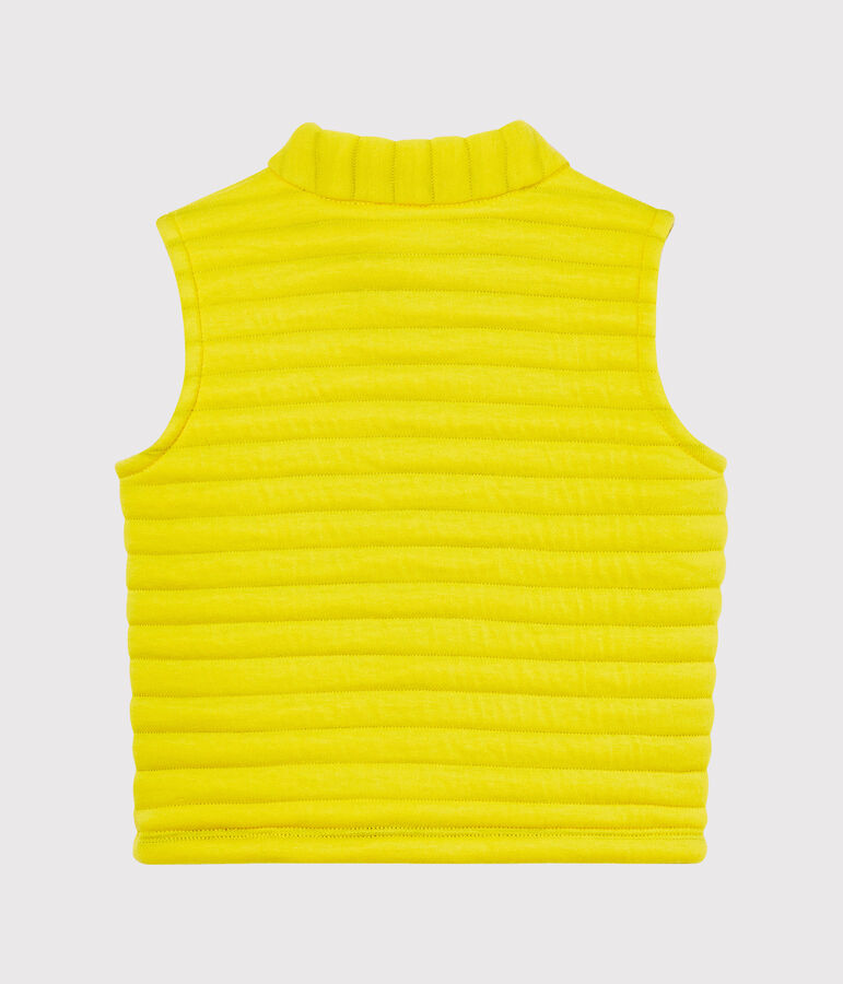 blouson sans manches en tubique matelass&eacute; b&eacute;b&eacute; gar&ccedil;on jaune