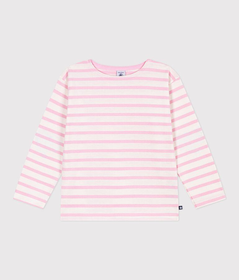 Katoenen gestreept marineshirt voor kinderen roze MILK/ MARQUISE