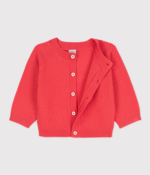Babycardigan in tricot van katoen oranje
