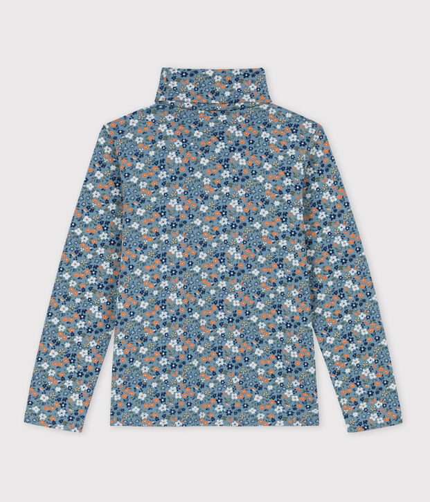 Gebloemd katoenen onderhemd voor meisjes blauw/multicouleur