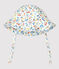 Zonnehoedje met bloemenprint voor baby's wit MARSHMALLOW/wit MULTICO