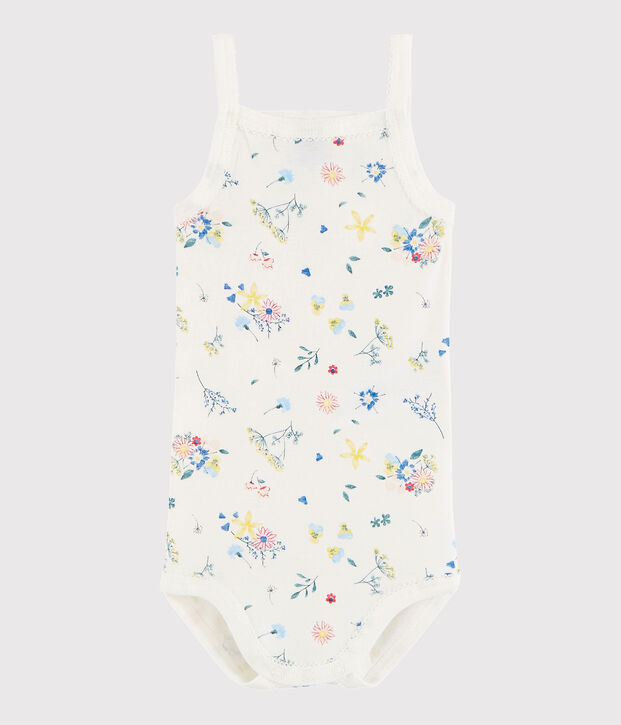 Body &agrave; bretelles b&eacute;b&eacute; fille blanc/multicouleur