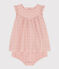 Jurk met bloomer van Engels borduurwerk voor baby's roze SALINE