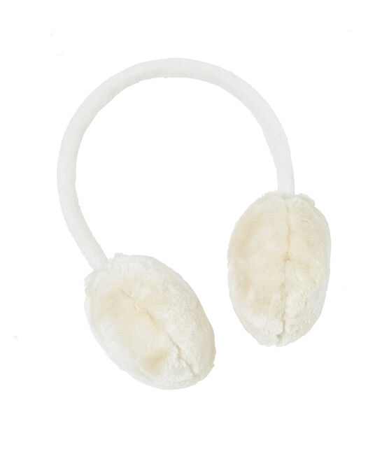 Oorwarmers in imitatiebont voor meisjes wit MARSHMALLOW