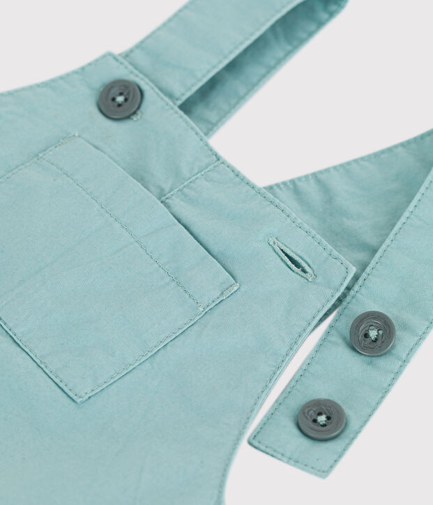 Korte salopette in schattige keperstof voor baby's groen