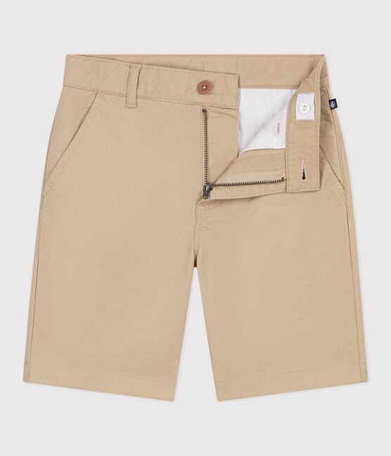 Bermuda short enfant en coton uni beige SANDER