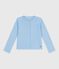 Cardigan enfant en coton uni bleu FLO