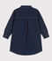 Meisjesjurk met lange mouwen in denim blauw DENIM