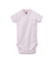 Uniseks geboorte body met milleraies-strepen roze VIENNE/wit ECUME