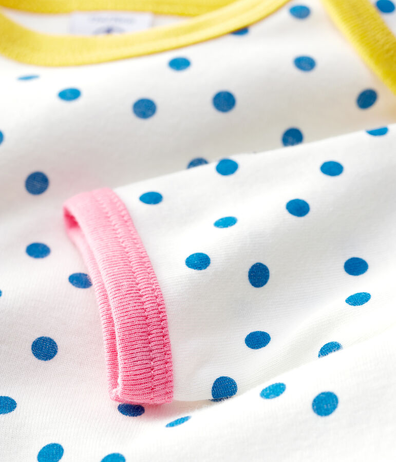 Dors-bien sans pression b&eacute;b&eacute; &agrave; pois en coton blanc/bleu