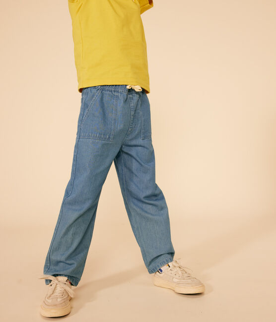 Rechte jongensbroek van lichte denim blauw DENIM CLAIR
