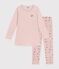 Fluwelen nachthemd voor kinderen. roze SALINE/wit MULTICO