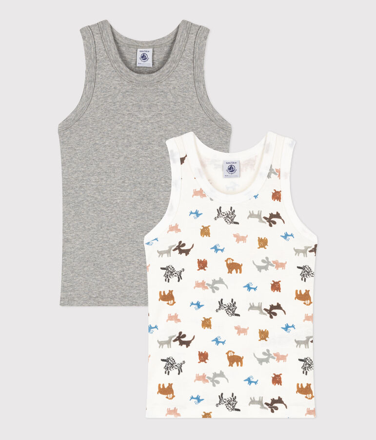 Lot de 2 d&eacute;bardeurs chien en coton petit gar&ccedil;on multicouleur