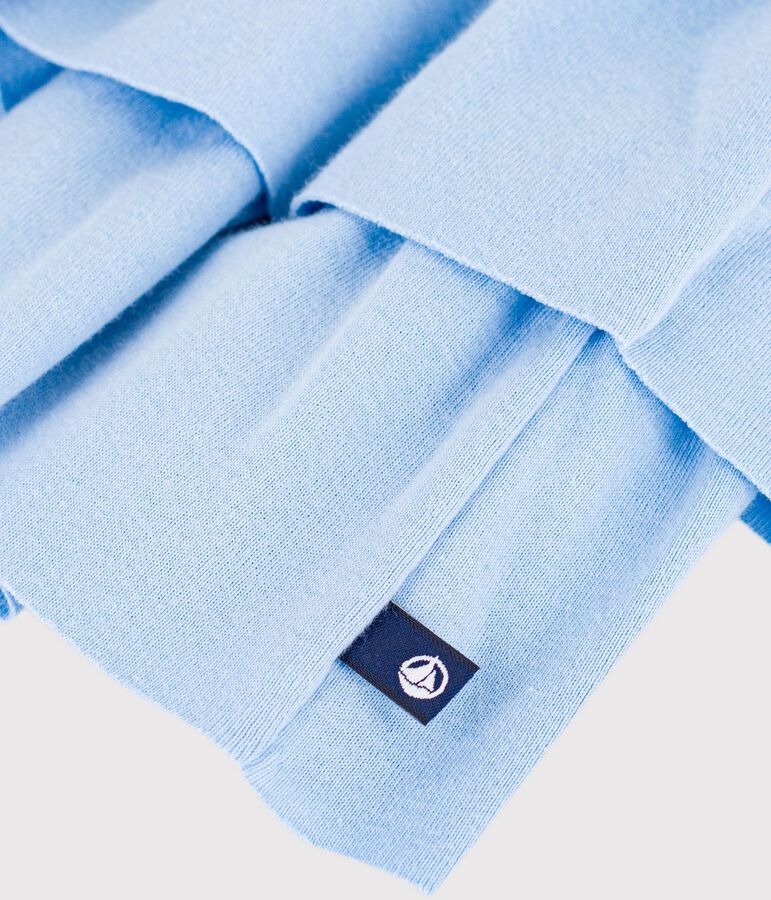 Korte kinderrok van effen katoen blauw