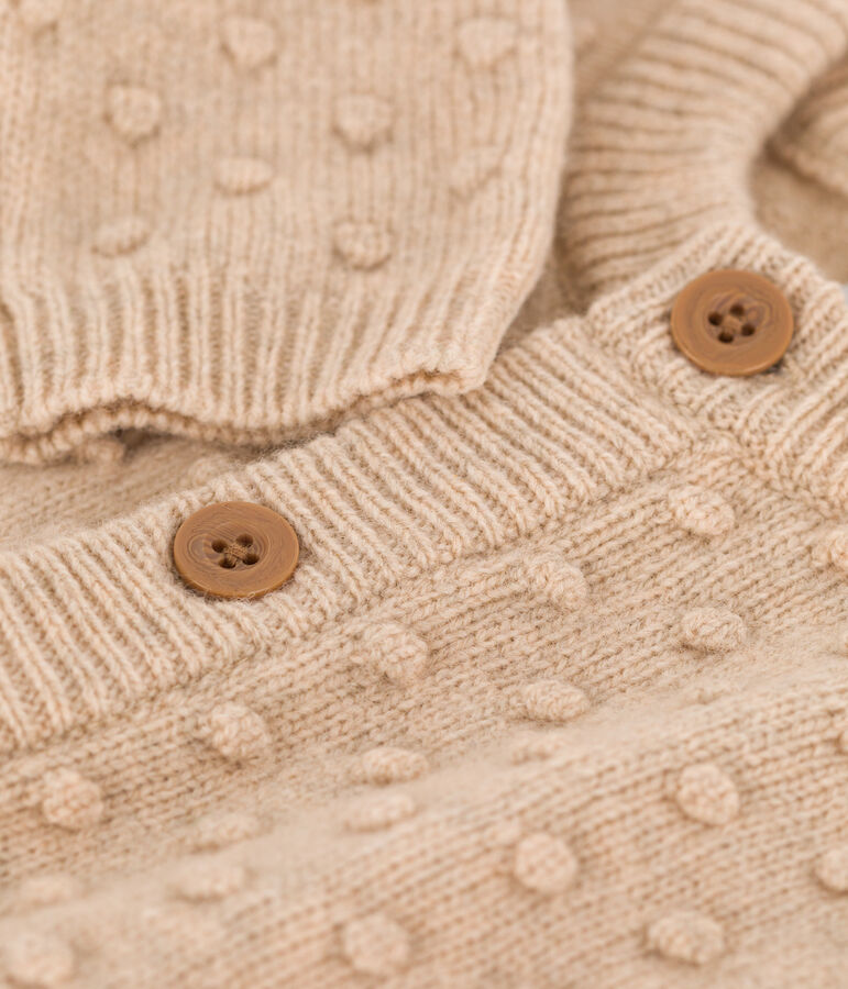 Babycardigan in tricot van wol ecru