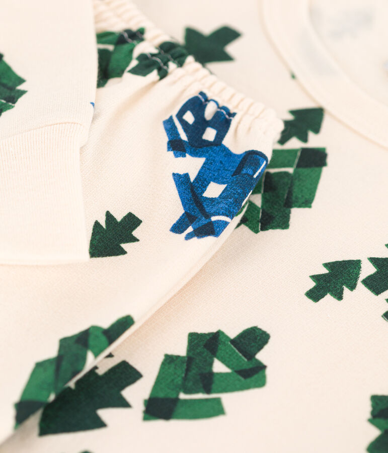 Pyjama imprim&eacute; chalet en molleton enfant blanc AVALANCHE/ MULTICO