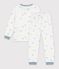 Fluwelen kinderpyjama met print wit/blauw/multicouleur
