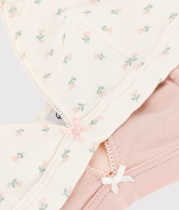 Lot de 2 soutiens gorge fleurs en coton et &eacute;lasthanne fille multicouleur