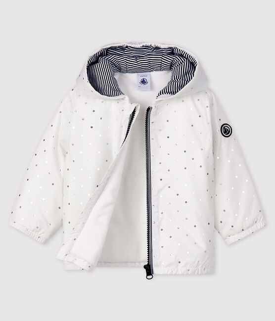 Blouson bébé fille/garçon imprimé blanc MARSHMALLOW/gris ARGENT
