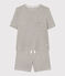 Pyjacourt en coton femme gris CHATON CHINE