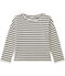 Sweat shirt fille rayé beige COQUILLE/blauw SMOKING