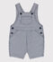 Salopette courte bébé en toile rayée bleu MEDIEVAL/blanc MARSHMALLOW