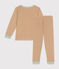 Pyjama en coton rayé enfant marron CUIVRE/ MARSHMALLOW