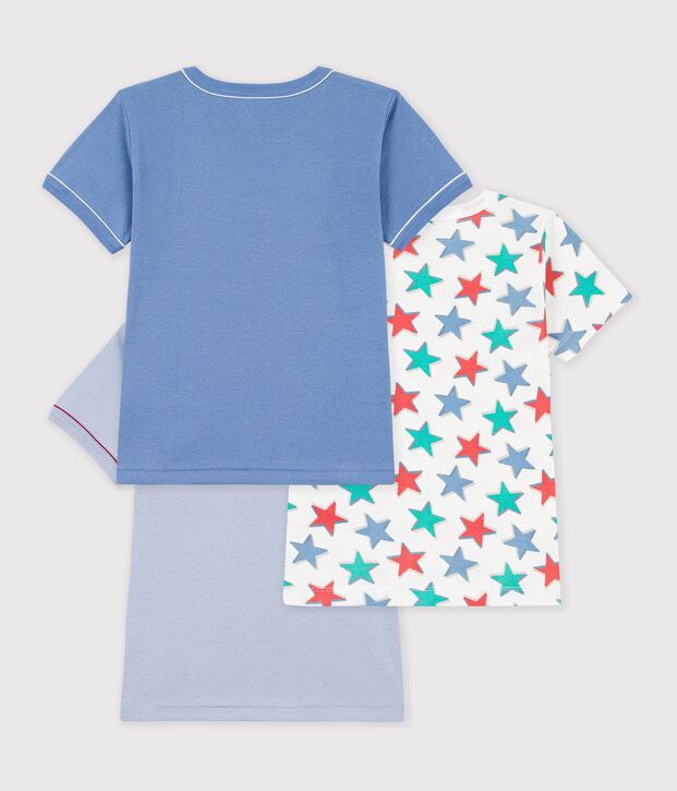 Setje met katoenen T-shirts met korte mouw en sterretjesprint voor kinderen multicouleur