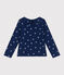 Katoenen T-shirt met lange mouwen en bloemenprint voor kinderen blauw MEDIEVAL/wit MULTICO