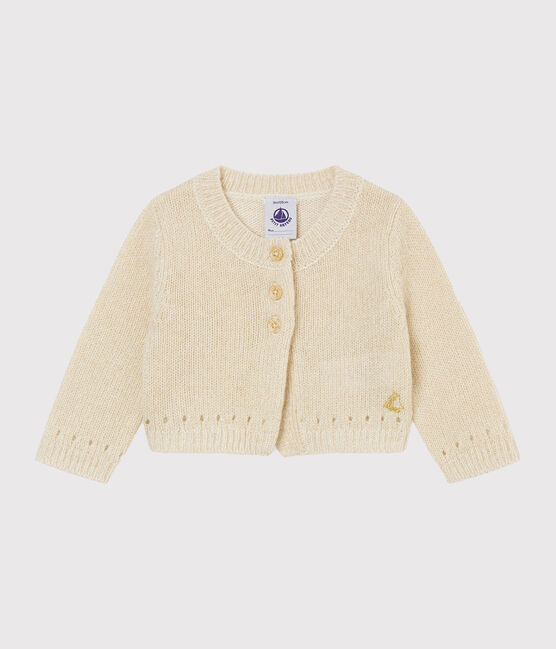 Boléro bébé fille brillant blanc MARSHMALLOW/jaune DORE