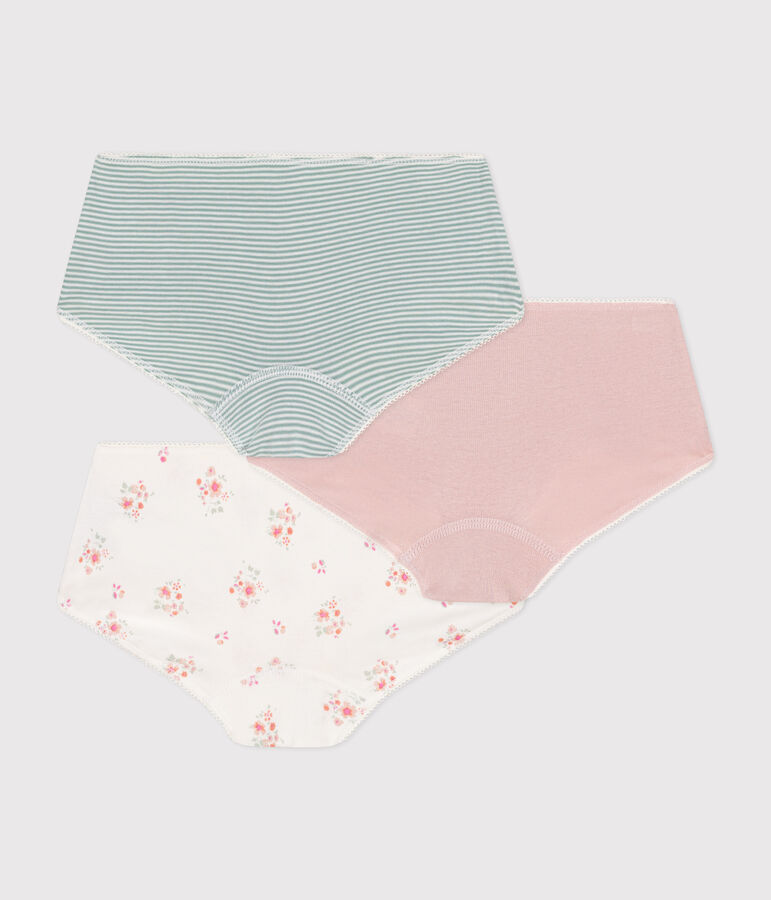 Lot de 3 shorties fleur en coton enfant multicouleur