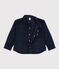Fluwelen overhemd met dikke ribbels voor jongens blauw SMOKING