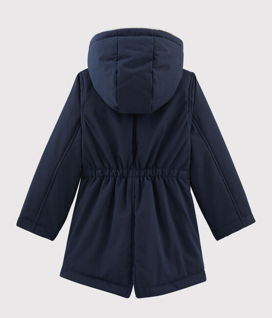 Parka en coton enduit enfant fille bleu SMOKING