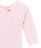 Eerste body met lange mouwen en print voor meisjes roze VIENNE/wit MULTICO