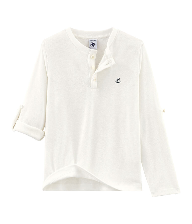 T-shirt voor jongens wit MARSHMALLOW